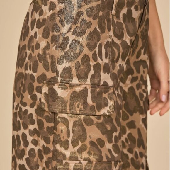Milan Gold Dusted Leopard Cargo Pant - Picture 2 of 9